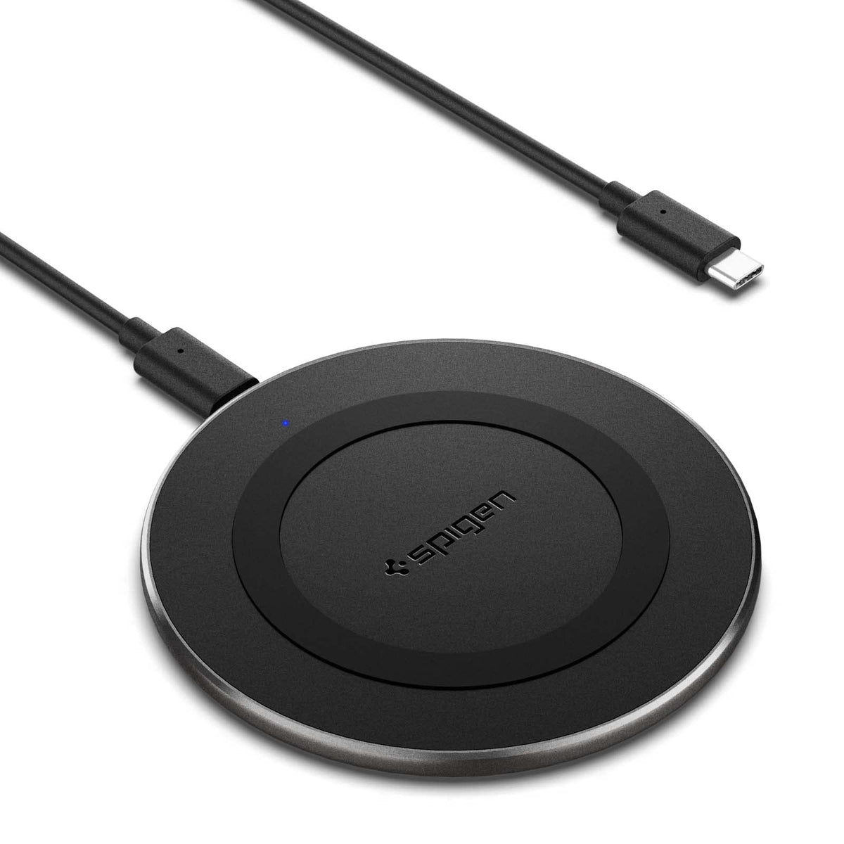 Wireless Charger for iPhone Series, Galaxy  S23/S22/S21/S20, OnePlus 9/9 Pro with USB-C to C Type Cable [Version 2]  Black