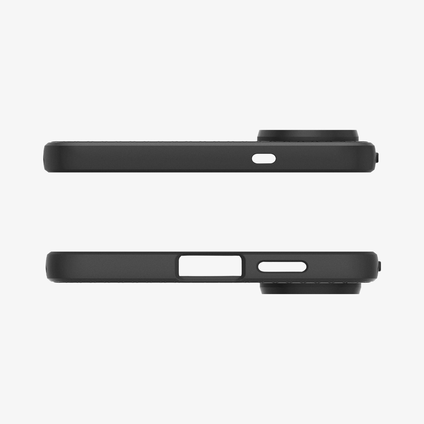 ACS09420 - Galaxy S25 Edge Case Liquid Air in Matte Black showing the top and bottom