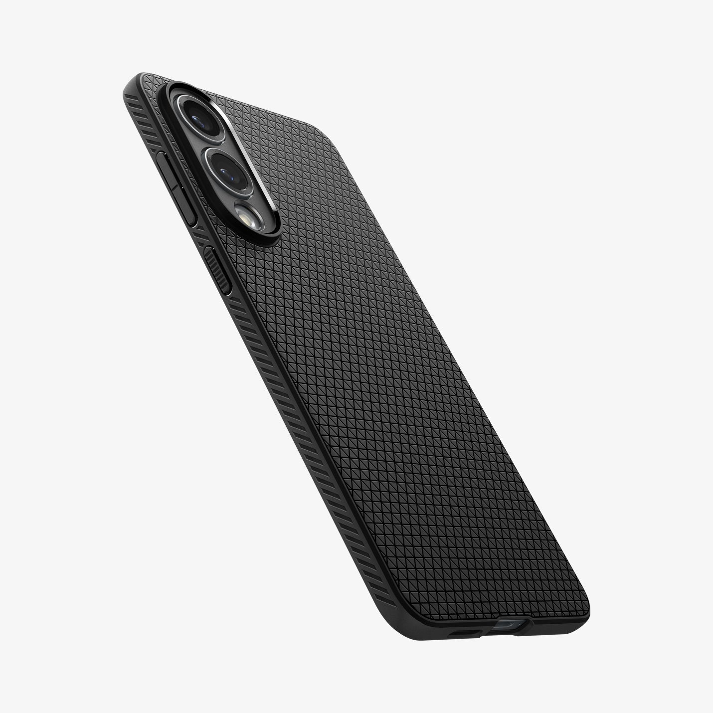 ACS09420 - Galaxy S25 Edge Case Liquid Air in Matte Black showing the partial back, side and bottom