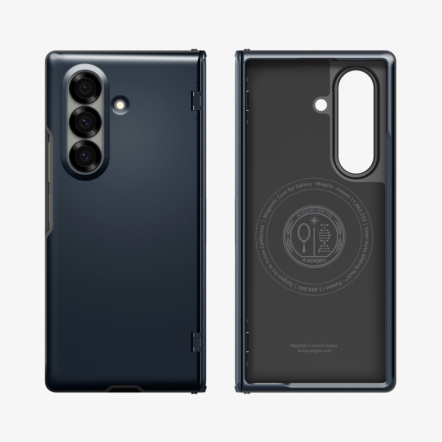 ACS09552 - Galaxy Z Fold 7 - Slim Armor Pro (MagFit) in metal slate showing front and back