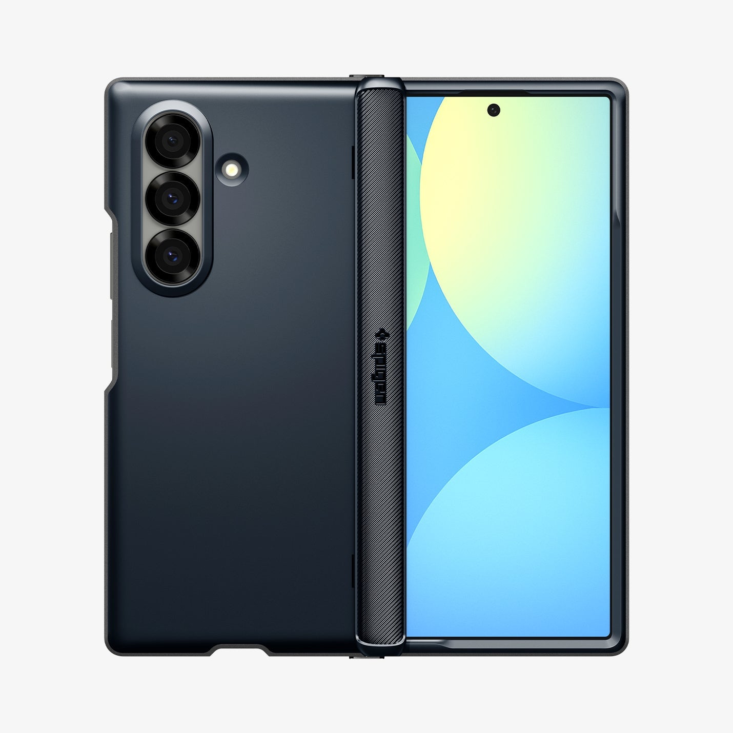 ACS09552 - Galaxy Z Fold 7 - Slim Armor Pro (MagFit) in metal slate showing the back, hinge and front