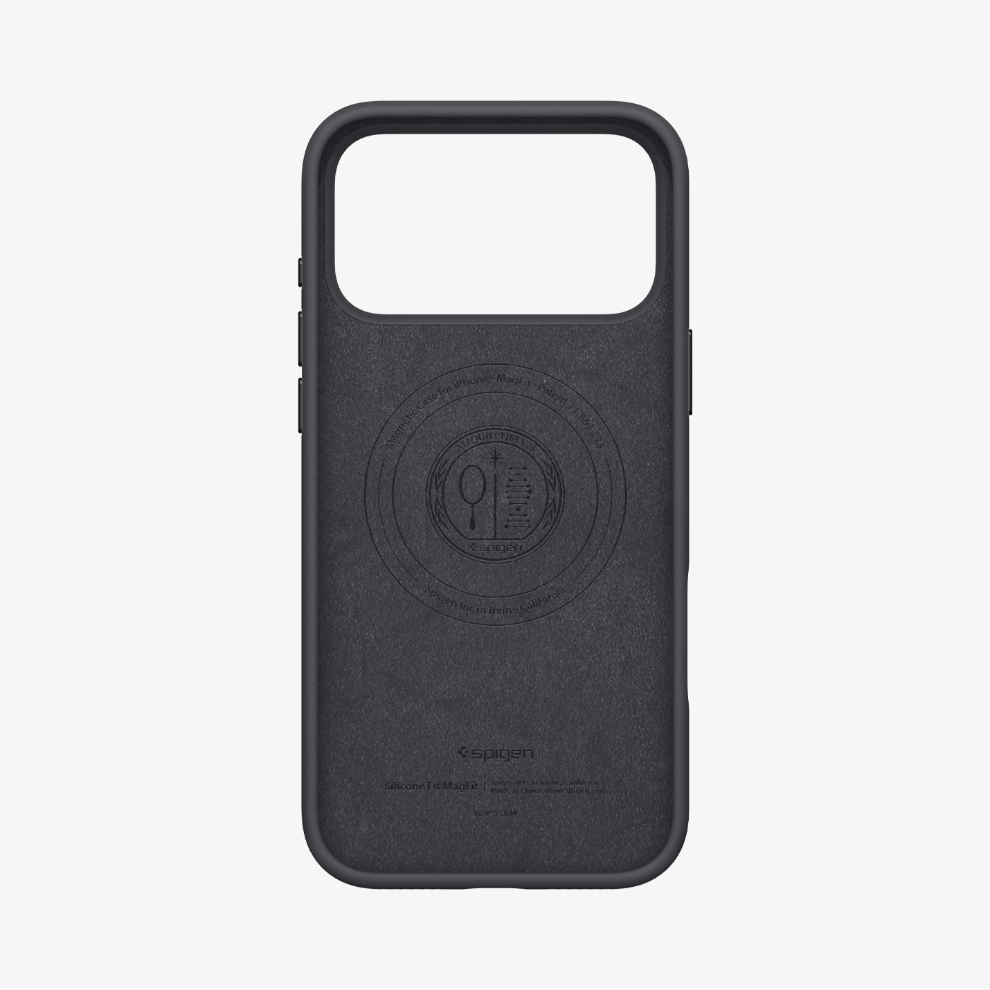 ACS09902 - iPhone 17 Pro Max Silicone Fit (MagFit) Case in black showing the inside of case