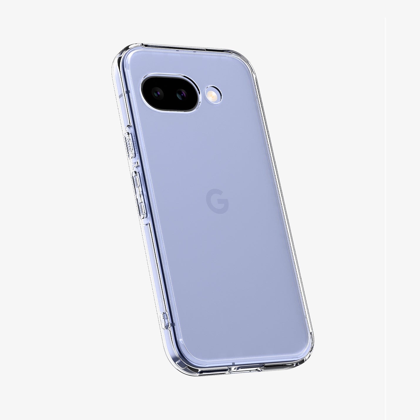 ACS09042 - Pixel 9a Case Ultra Hybrid in Crystal Clear showing the back and partial side