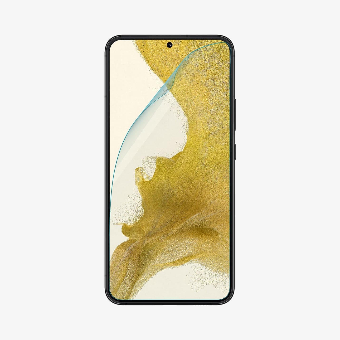 AFL04144 - Galaxy S22 Plus 5G Screen Protector Neo Flex Solid showing the screen protector with top left lifted away from screen