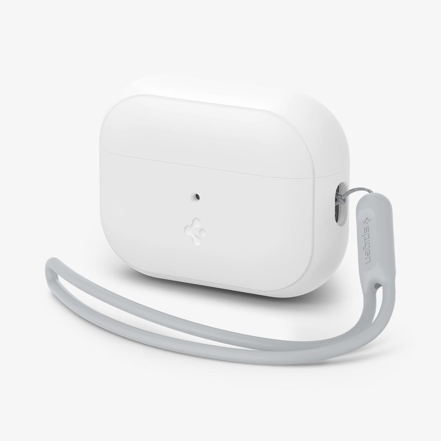 ACS05811 - Apple AirPods Pro 2 Case Silicone Fit + strap in white showing the front, side and strap