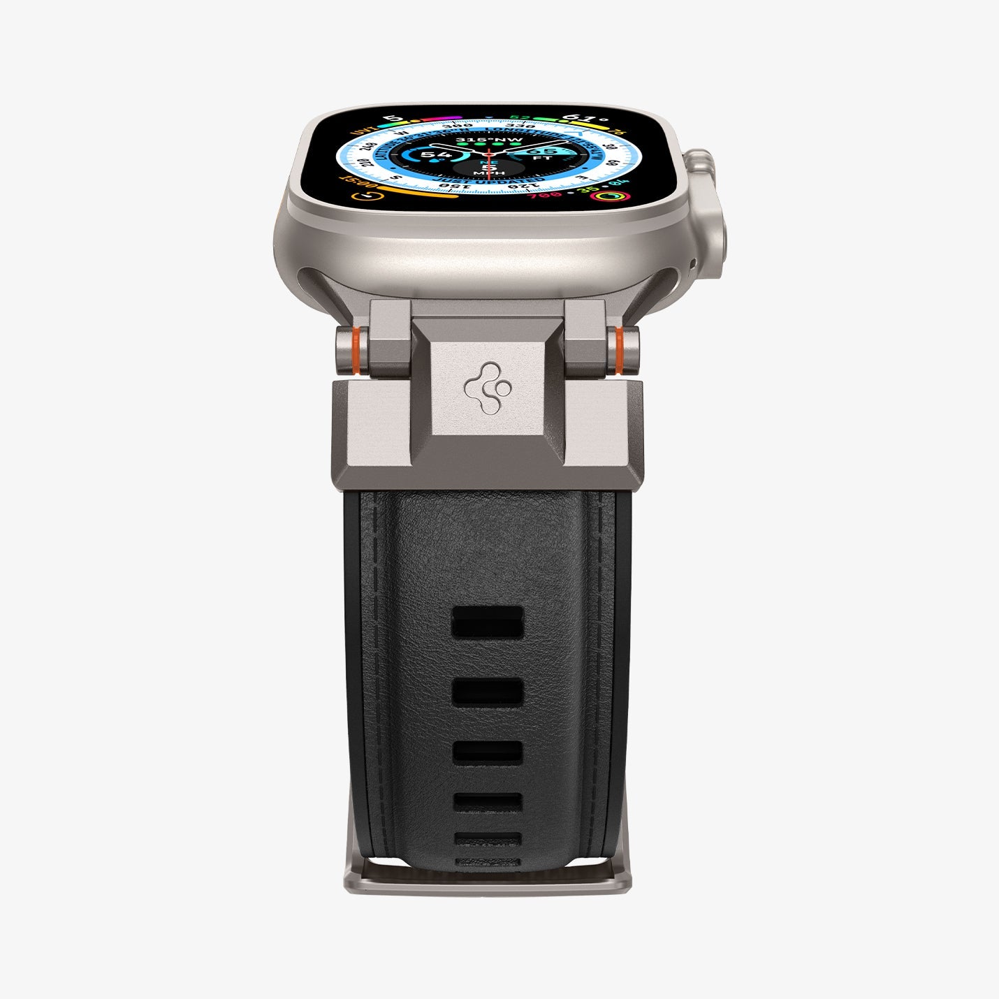 AMP07591 - Apple Watch (49mm) DuraPro Armor PU in Black showing the partial front and side