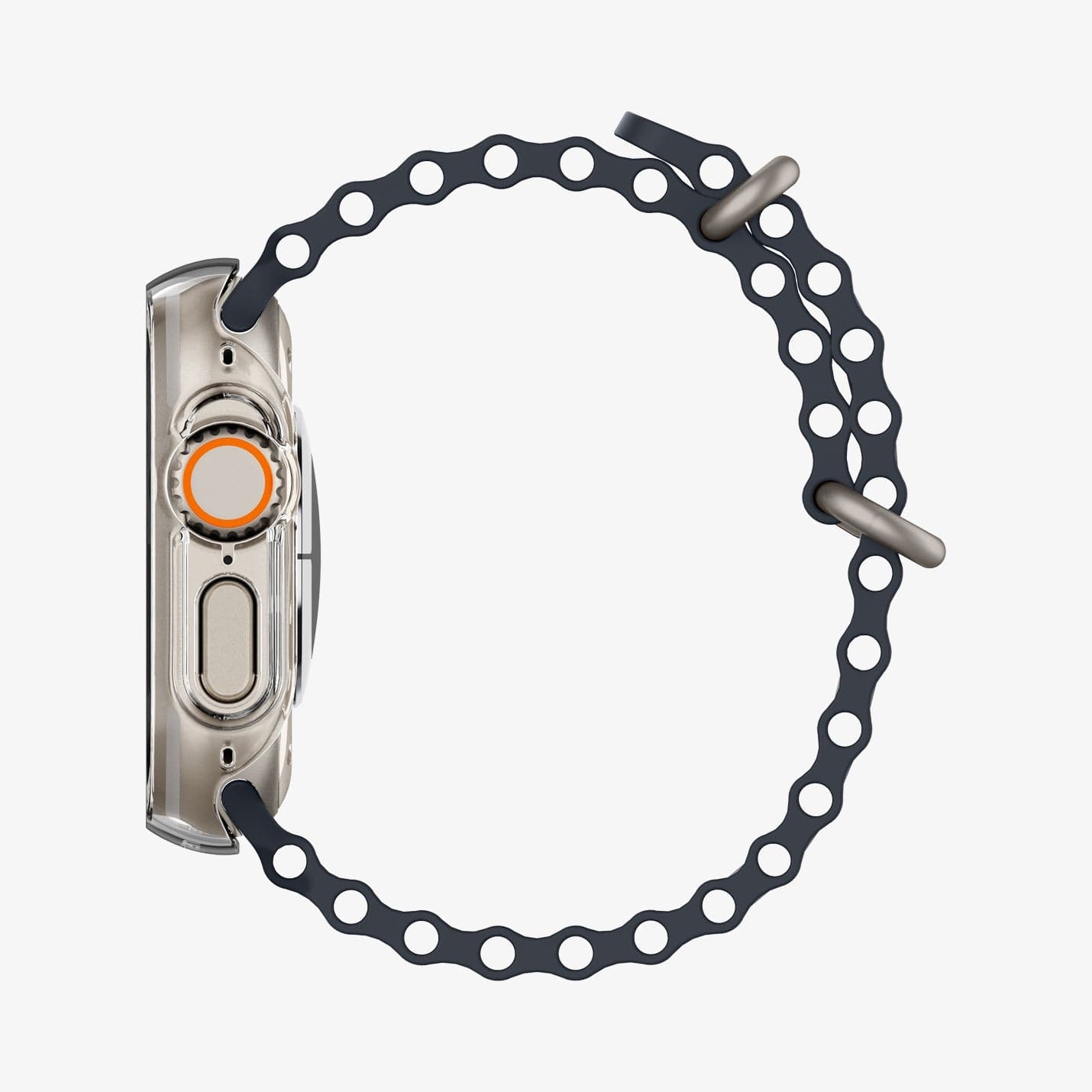 ACS05917 - Apple Watch Ultra (Apple Watch (49mm)) Case Thin Fit in crystal clear showing the side