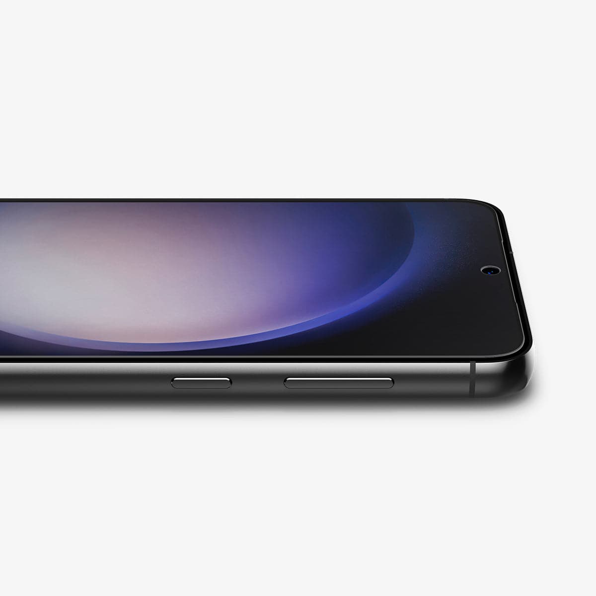 AFL05951 - Galaxy S23 Plus Screen Protector Neo Flex Solid showing the side and partial front with device laying flat