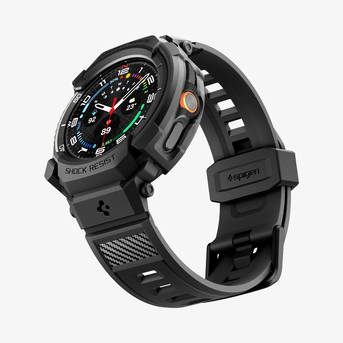 ACS10013 - Galaxy Watch 8 Rugged Armor Pro showing the front, side and bottom