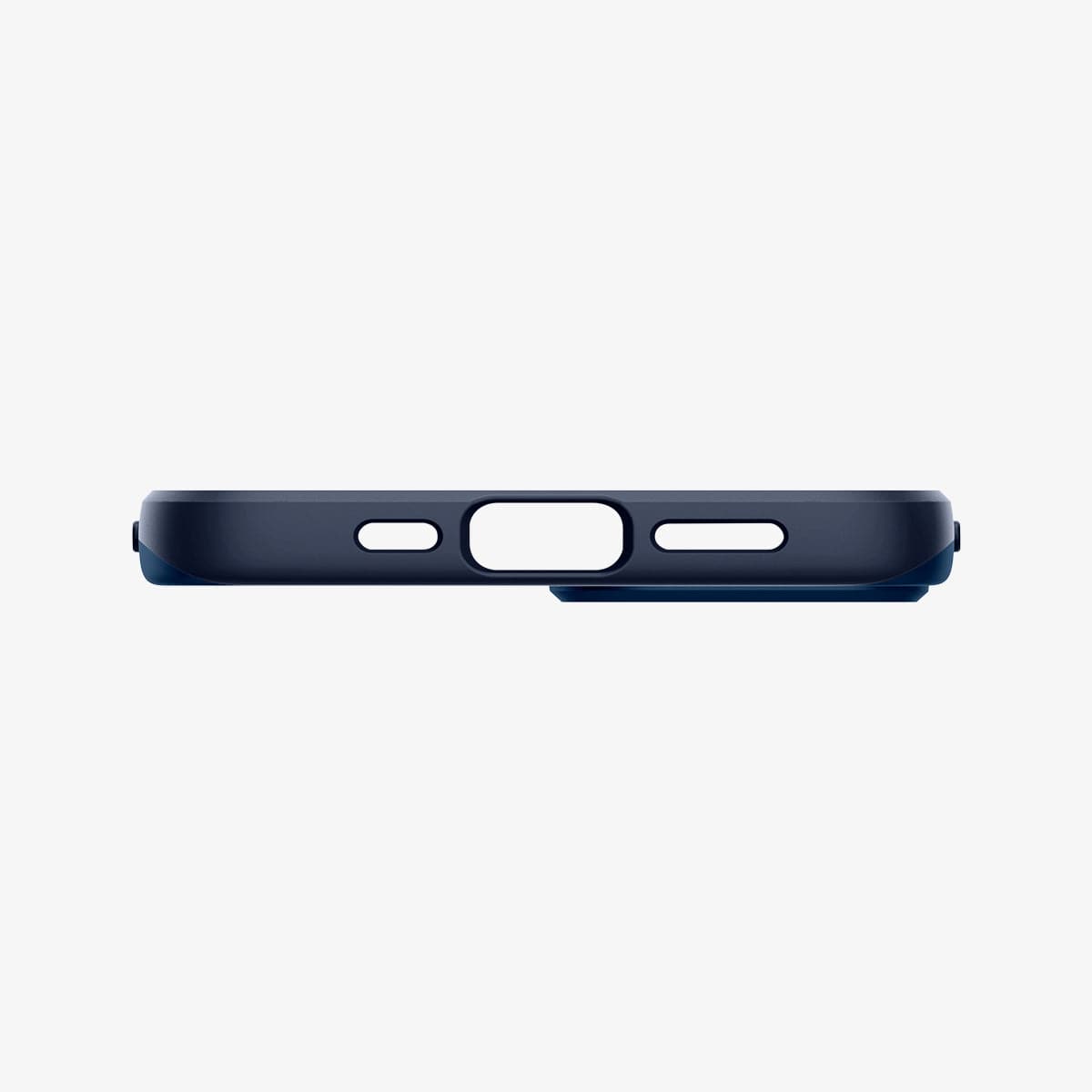 ACS03307 - iPhone 13 Mini Case Thin Fit in navy blue showing the bottom with precise cutouts