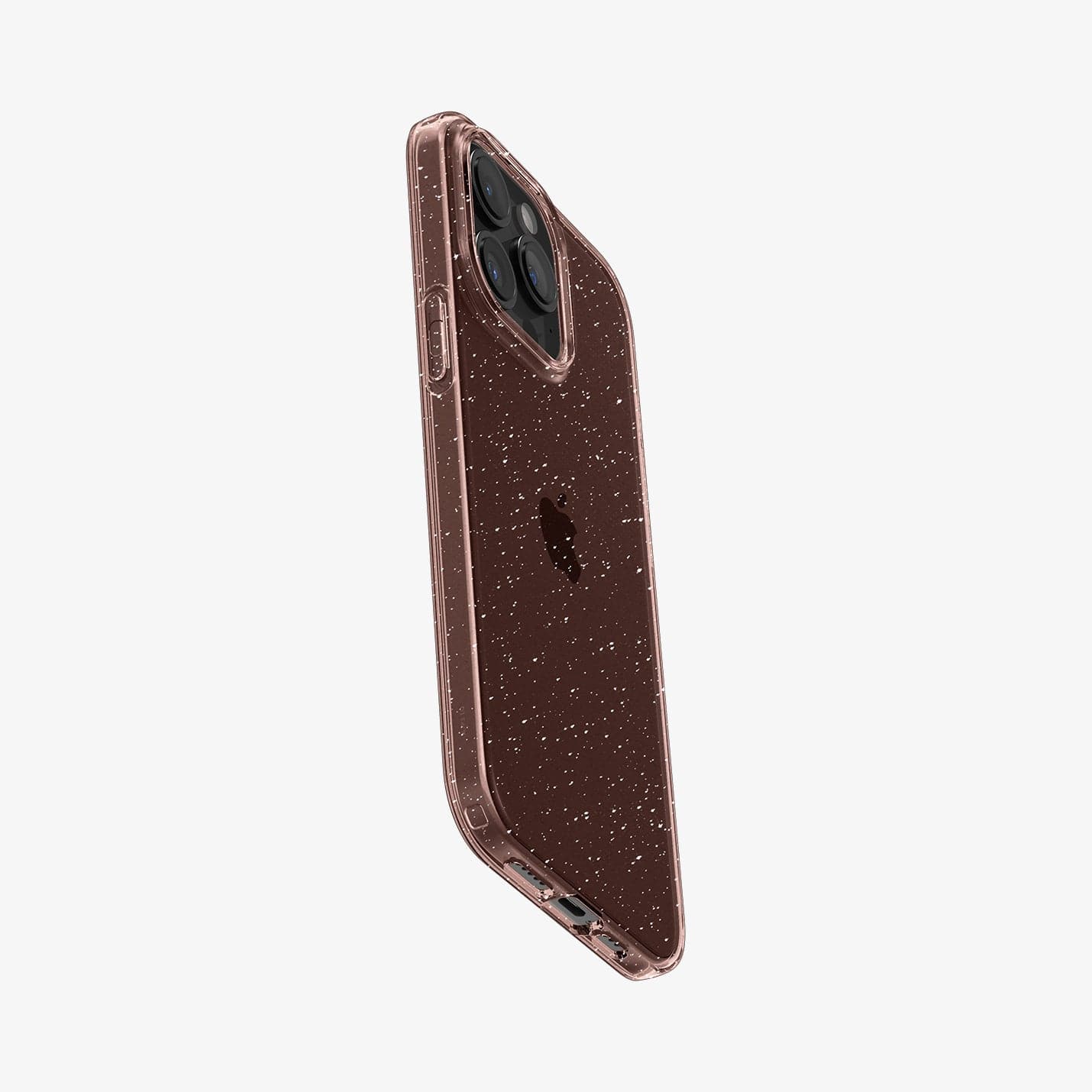 ACS06560 - iPhone 15 Pro Max Case Liquid Crystal Glitter in rose quartz showing the back, side and bottom