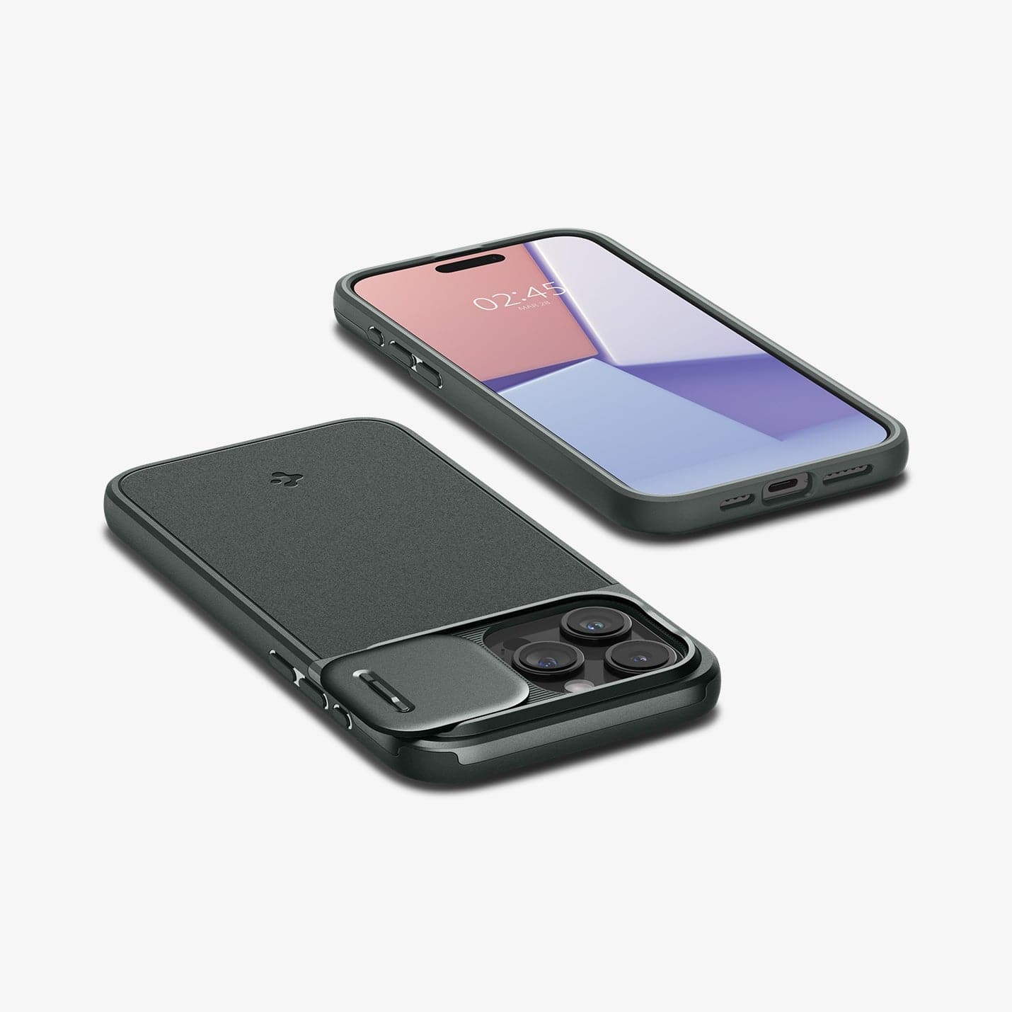 ACS06600 - iPhone 15 Pro Max Case Optik Armor (MagFit) in abyss green showing the back, top, side, bottom and front
