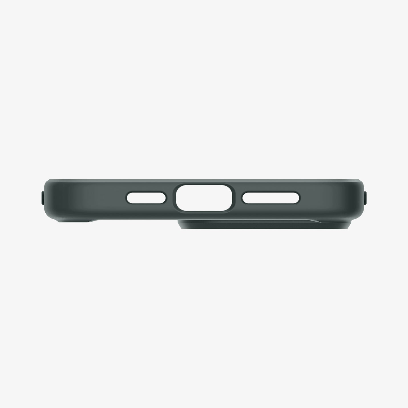 ACS06569 - iPhone 15 Pro Max Case Ultra Hybrid in frost green showing the bottom with precise cutouts