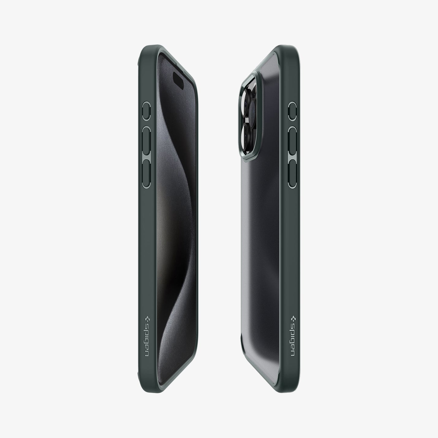 ACS06569 - iPhone 15 Pro Max Case Ultra Hybrid in Frost green showing the back, side, and front