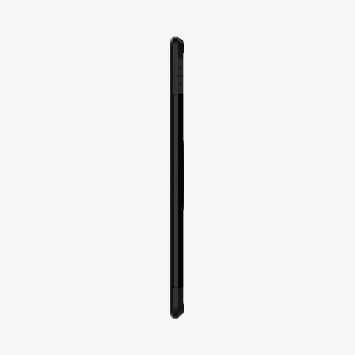 ACS00374 - iPad 10.2" Case Tough Armor in black showing the side with volume controls