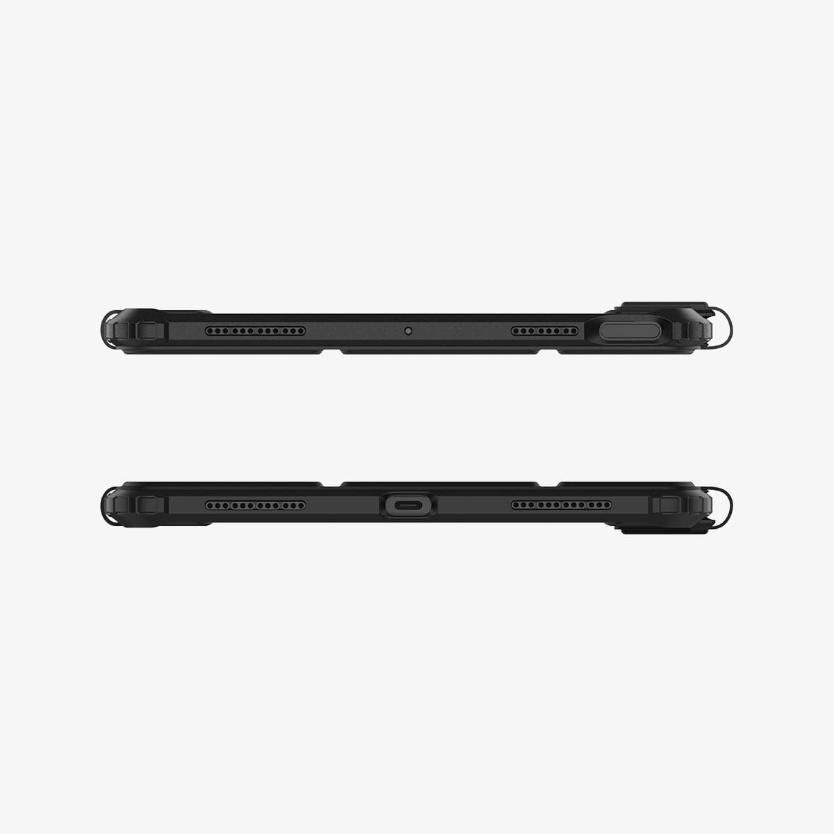 ACS02697 - iPad Air 10.9" (2022 / 2020) Case Ultra Hybrid Pro in black showing the top and bottom with precise cutouts