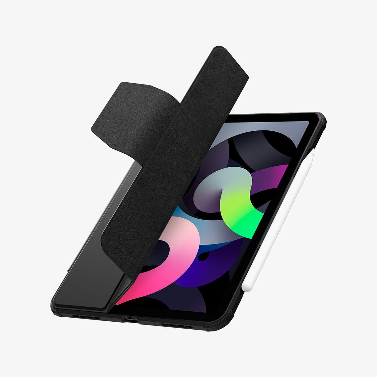 ACS02697 - iPad Air 10.9" (2022 / 2020) Case Ultra Hybrid Pro in black showing the front with cover half open