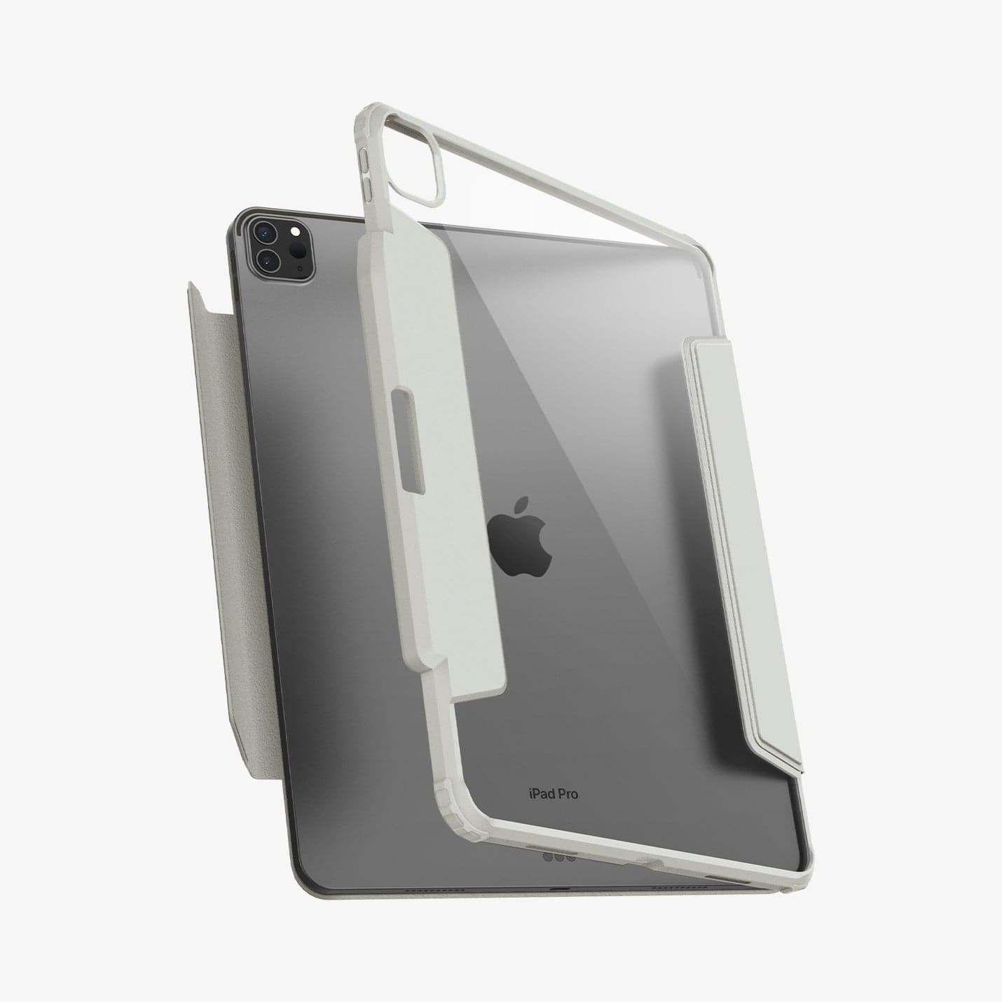 ACS06076 - iPad Pro 12.9" Case Air Skin Pro in gray showing the back with case hovering away from device