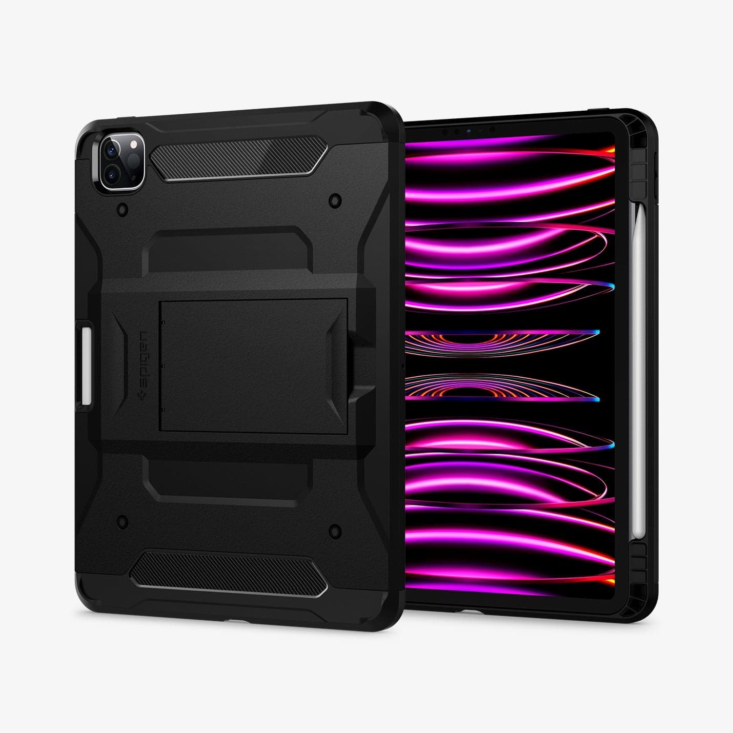 ACS01021 - iPad Pro 11" Case Tough Armor Pro in black showing the back and front