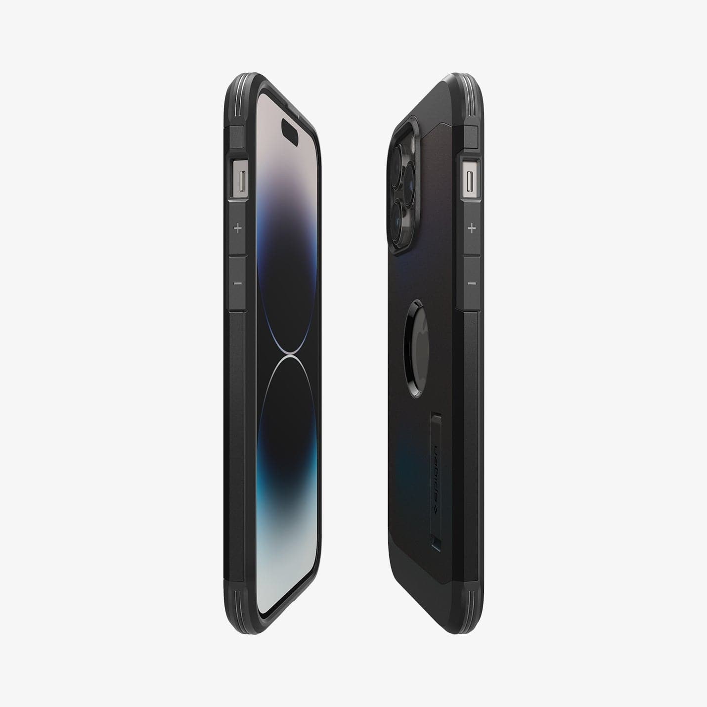 ACS04840 - iPhone 14 Pro Max Case Tough Armor (MagFit) in black showing the sides, partial back and front