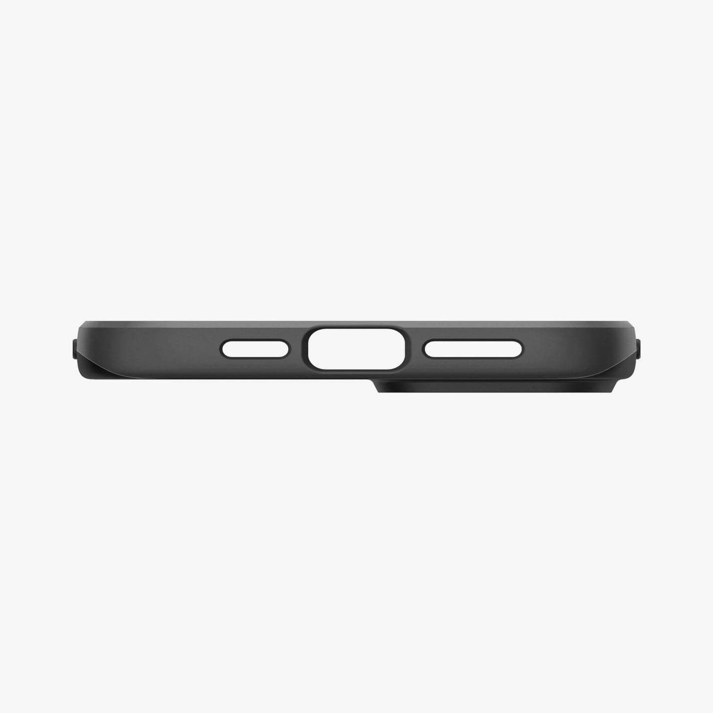 ACS04788 - iPhone 14 Case Thin Fit in black showing the bottom with precise cutouts