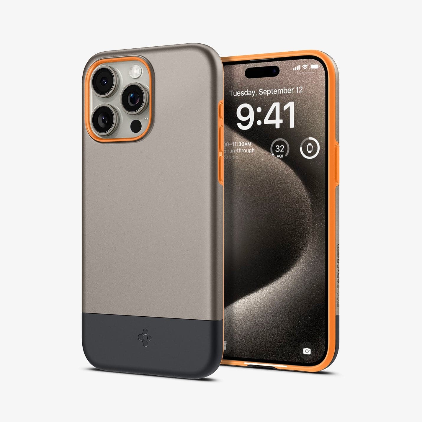ACS06611 - iPhone 15 Pro Max Case Style Armor (MagFit) in alpine gold showing the back and front