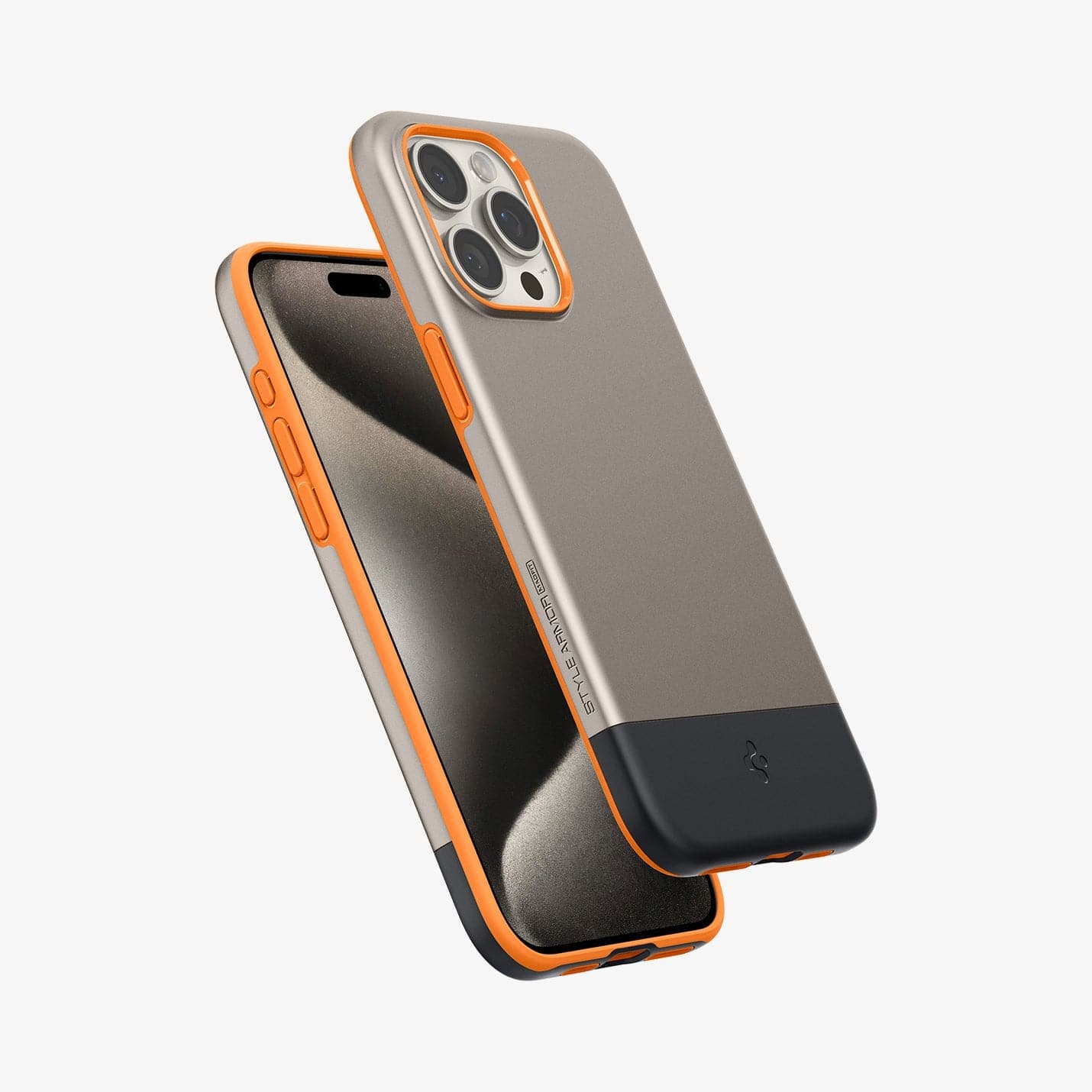ACS06611 - iPhone 15 Pro Max Case Style Armor (MagFit) in alpine gold showing the back, front and sides