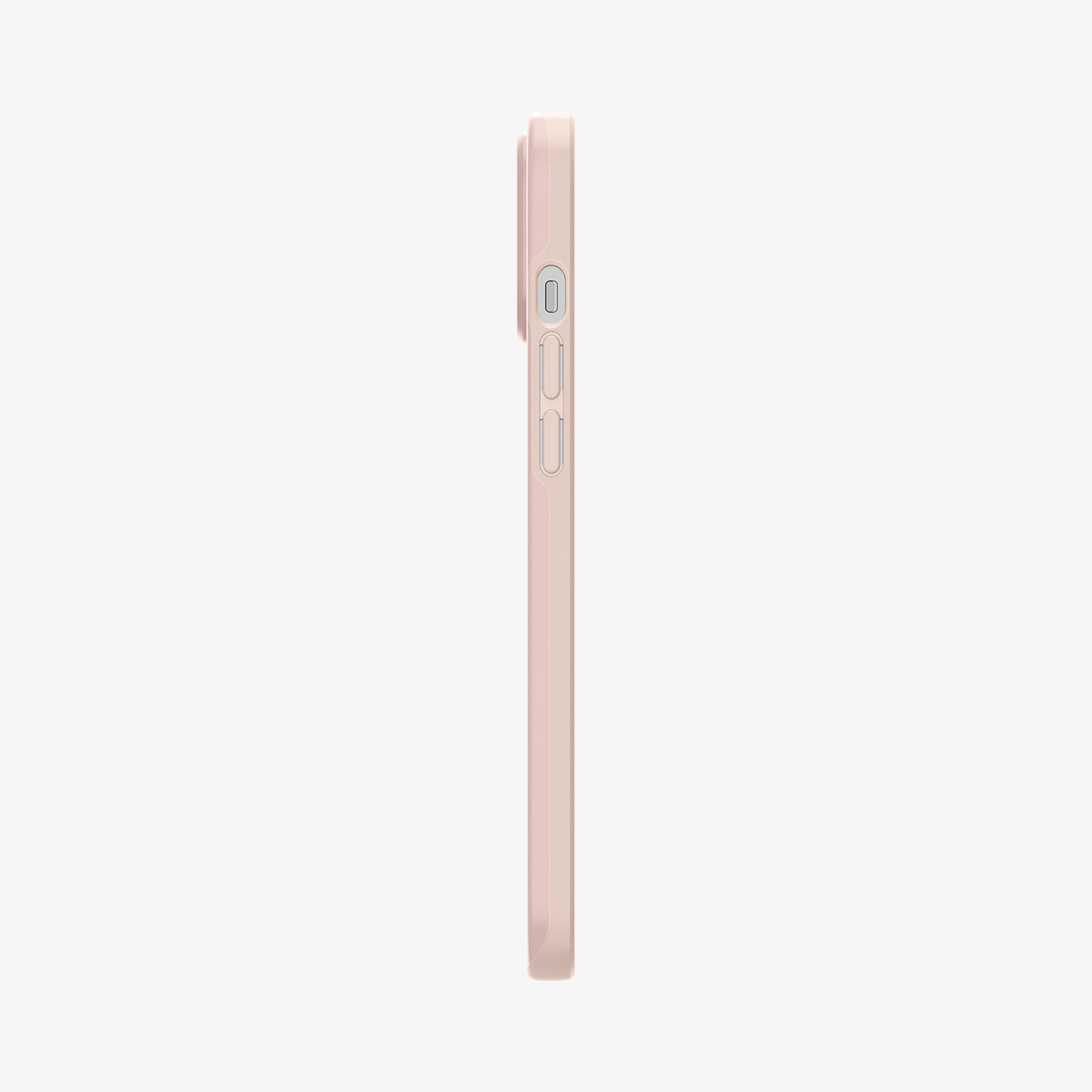 ACS02478 - iPhone 12 Pro Max Case Thin Fit in pink sand showing the side with volume controls