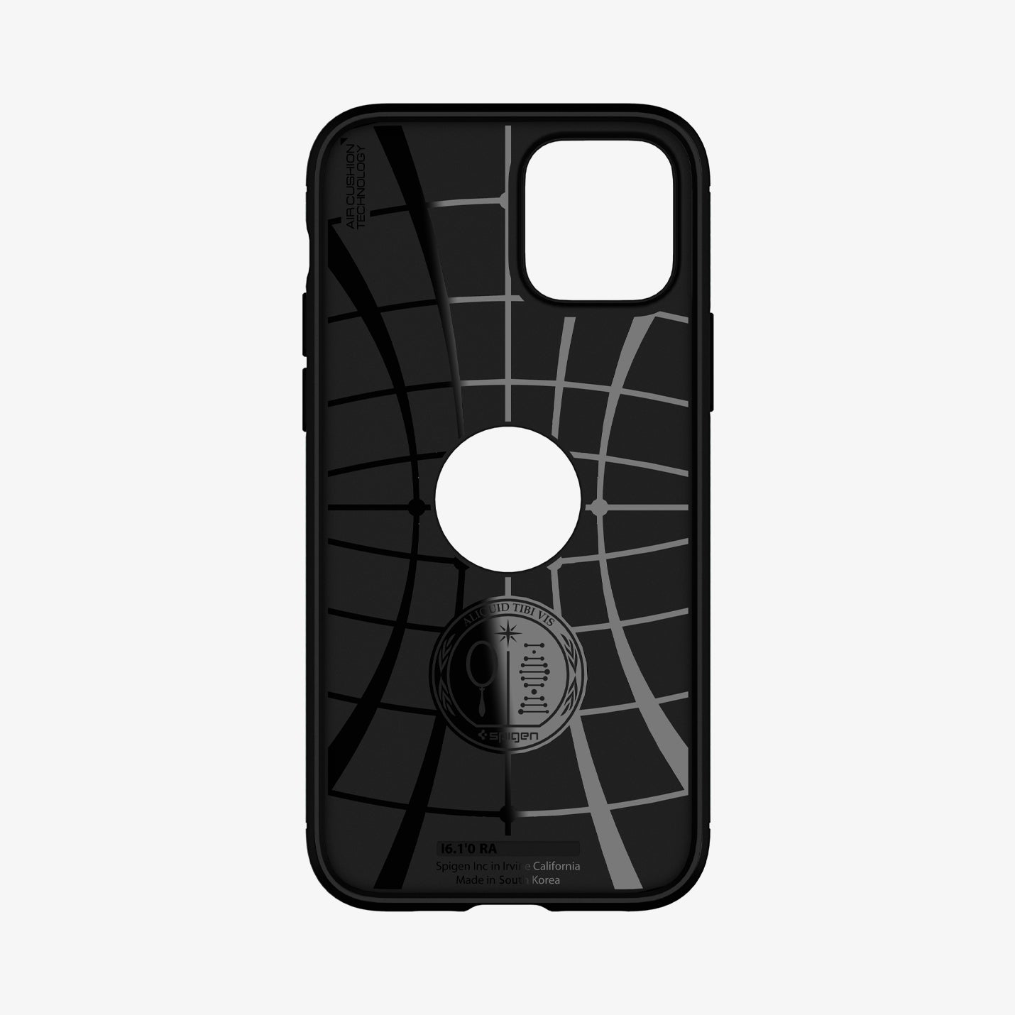 ACS01700 - iPhone 12 / 12 Pro Case Rugged Armor in matte black showing the inside of case