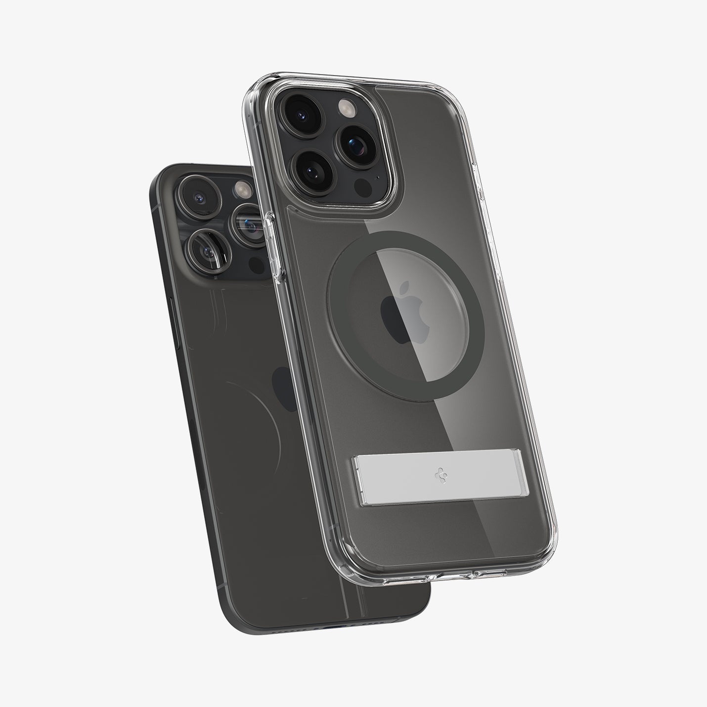 ACS06584 - iPhone 15 Pro Max Case Ultra Hybrid S (MagFit) in graphite showing the back and partial side