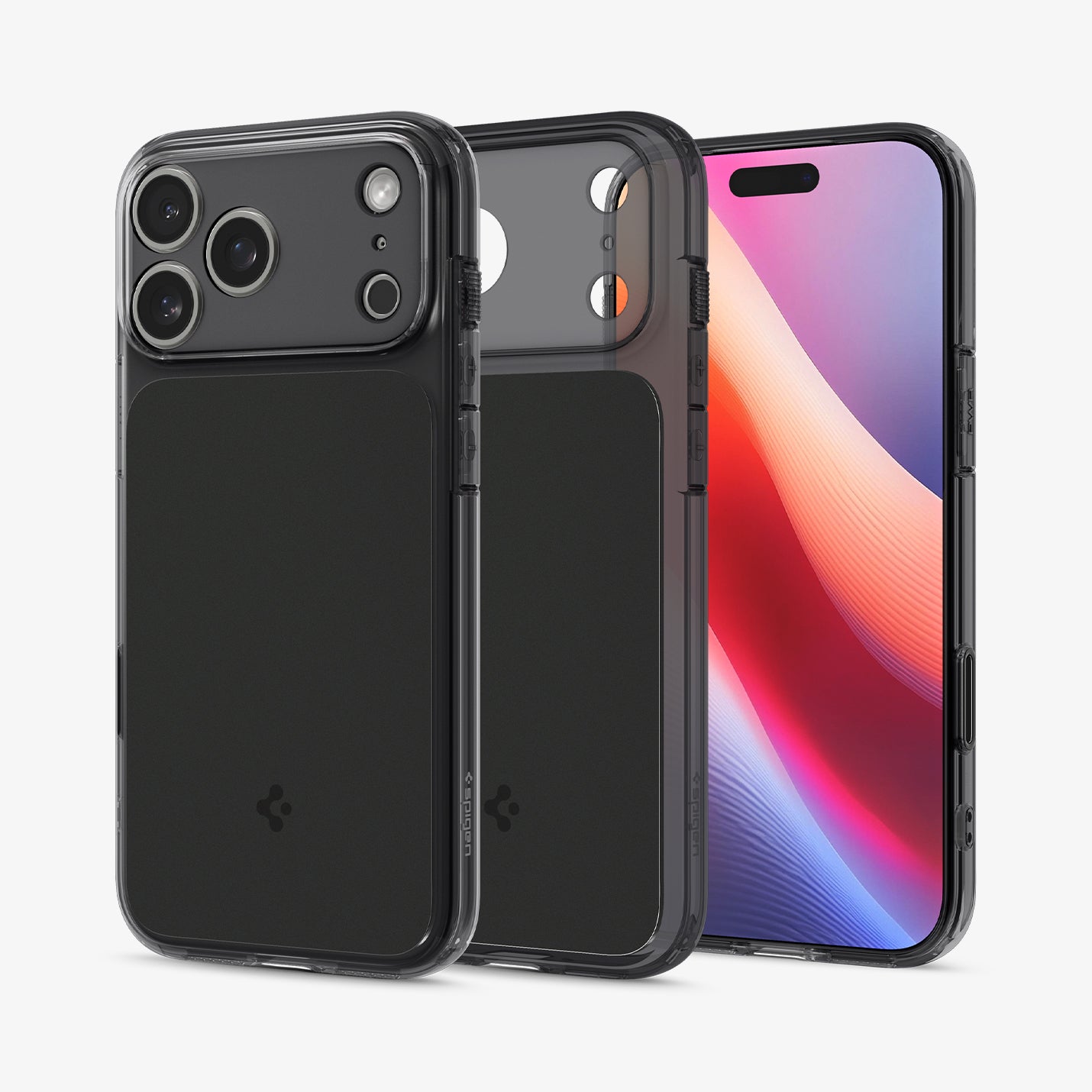 ACS10078 - iPhone 17 Pro Ultra Hybrid T (MagFit) in Matte Black showing the back, front and inside