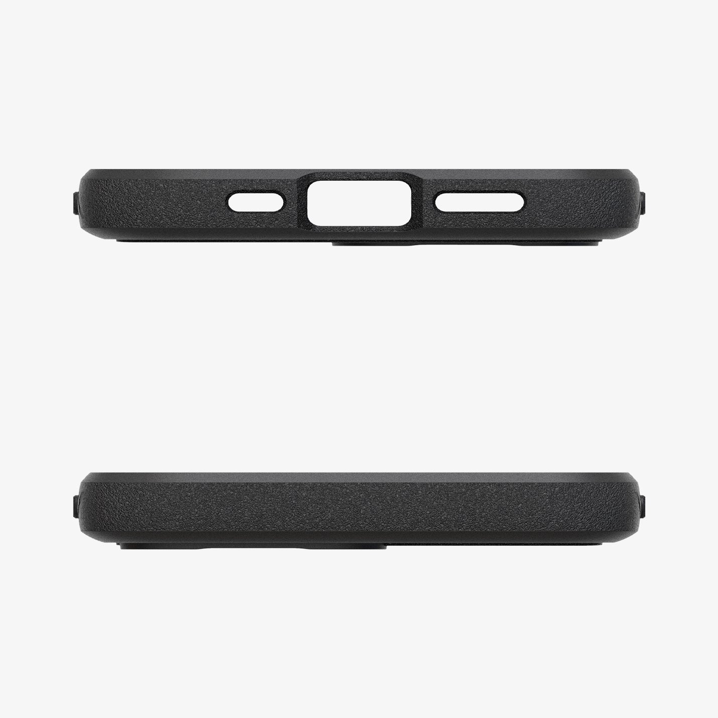 ACS09152 - iPhone 16e Case Rugged Armor (MagFit) in Matte Black showing the top and bottom