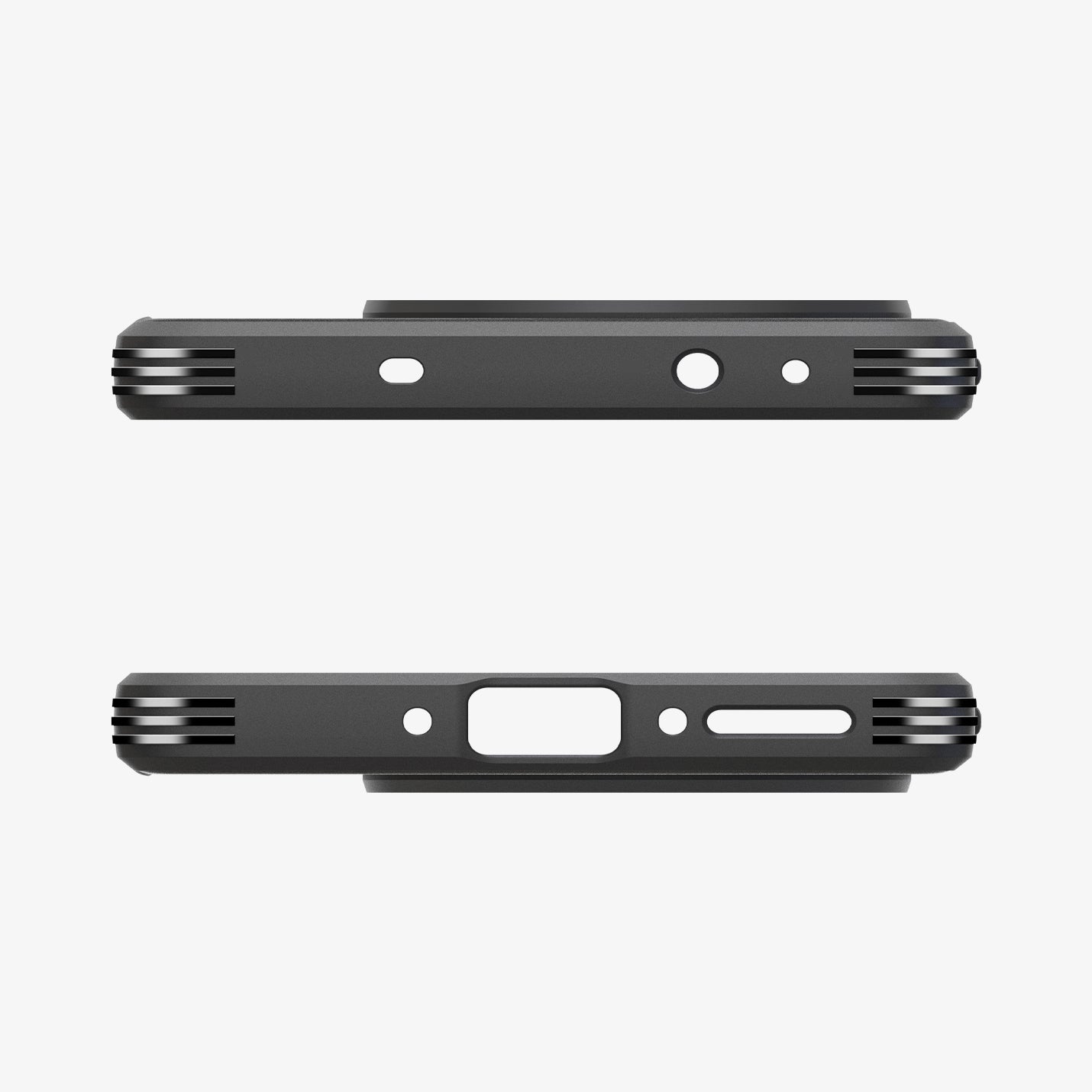 ACS09369 - OnePlus 13R Case Sand Blast in Matte Black showing the top and bottom