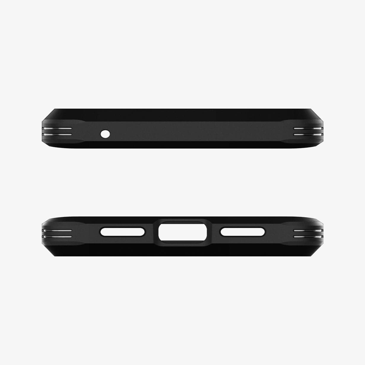 ACS03462 - Pixel 6 Pro Case Tough Armor in gunmetal showing the top and bottom with precise cutouts