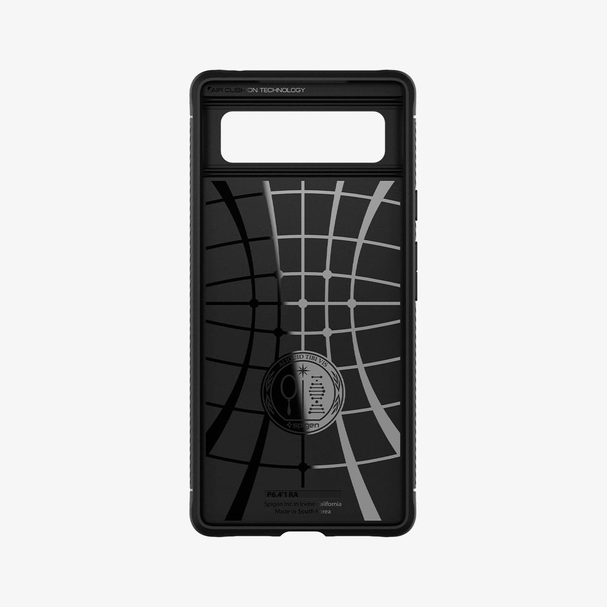 ACS03437 - Pixel 6 Case Rugged Armor in matte black showing the inside of case
