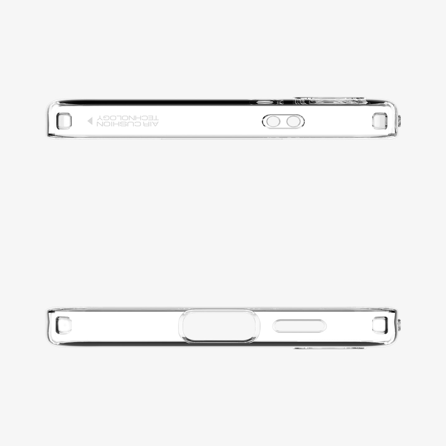 ACS07323 - Galaxy S24 Plus Case Liquid Crystal in Crystal Clear showing the top and bottom
