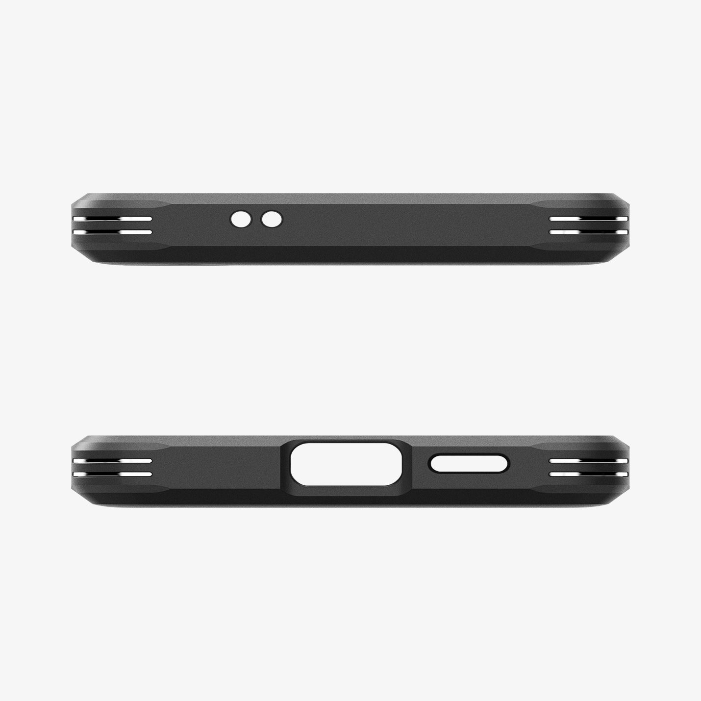 ACS07333 - Galaxy S24 Plus Case Tough Armor in Gunmetal showing the top and bottom