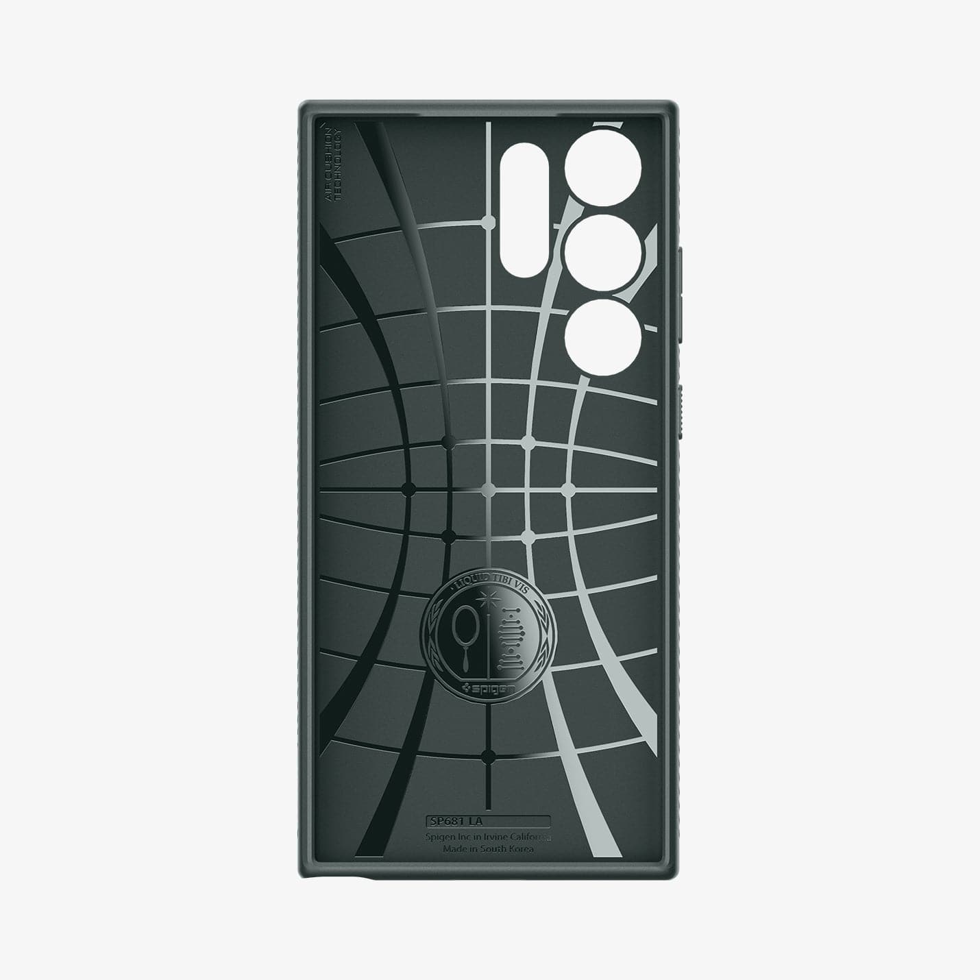 ACS05615 - Galaxy S23 Ultra Case Liquid Air in abyss green showing the inside of case