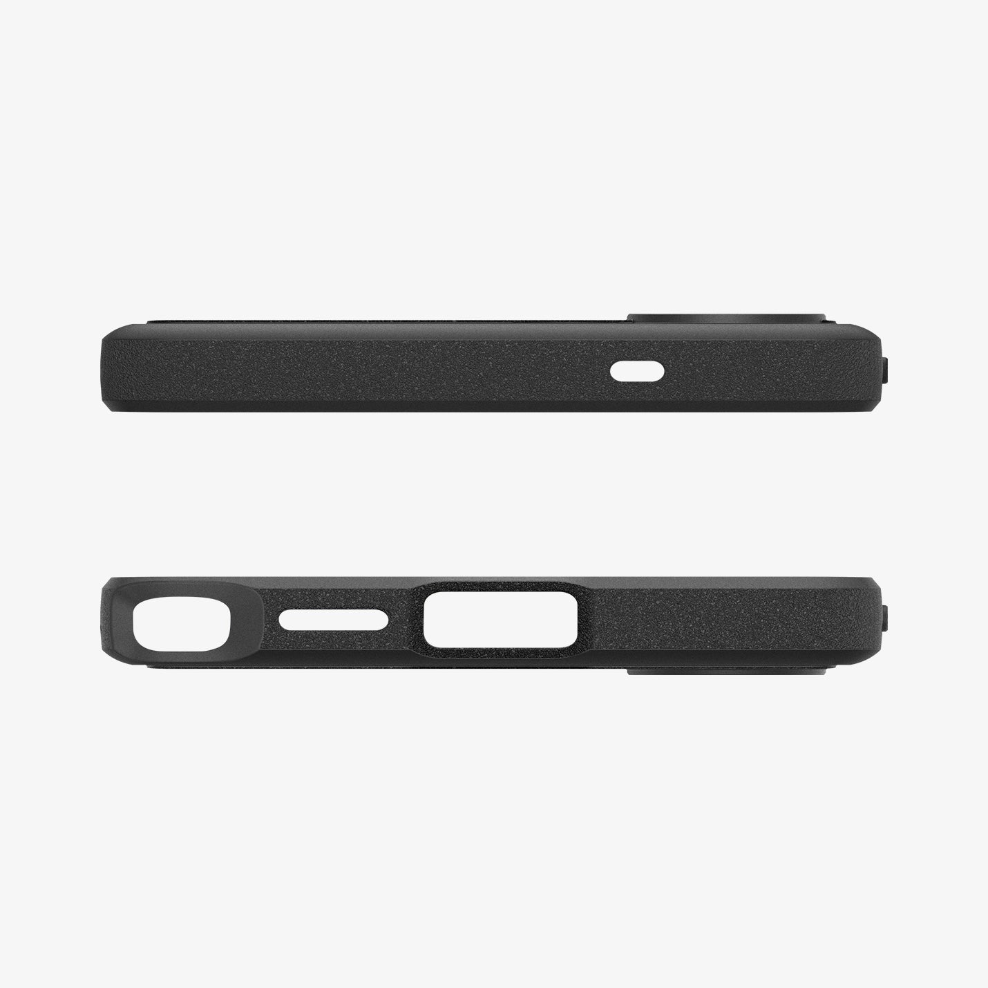 ACS08951 - Galaxy S25 Ultra Case Rugged Armor (MagFit) in Matte Black showing the top and bottom