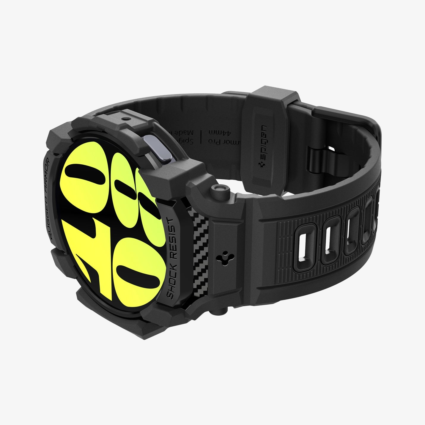 ACS08336 - Galaxy Watch 7 (40mm) Rugged Armor Pro in Matte Black showing the side facing left