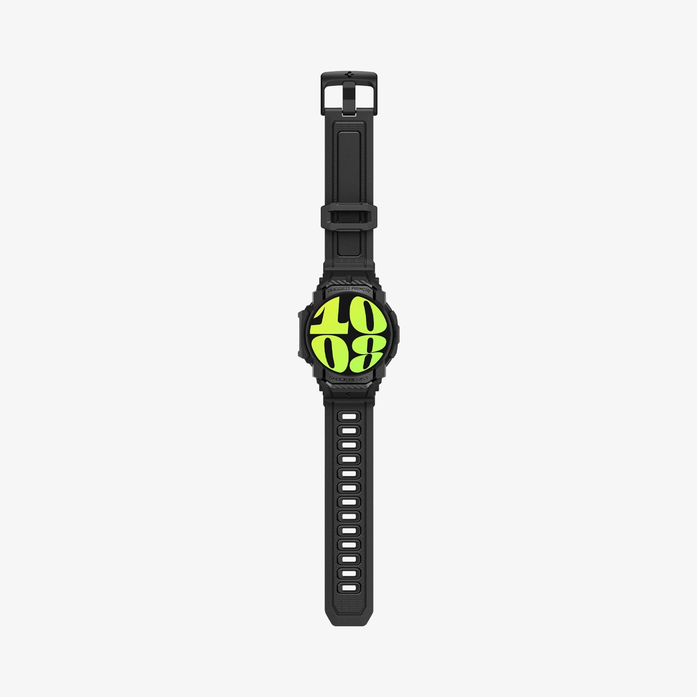 ACS08336 - Galaxy Watch 7 (40mm) Rugged Armor Pro in Matte Black showing the back, partial inner and bottom