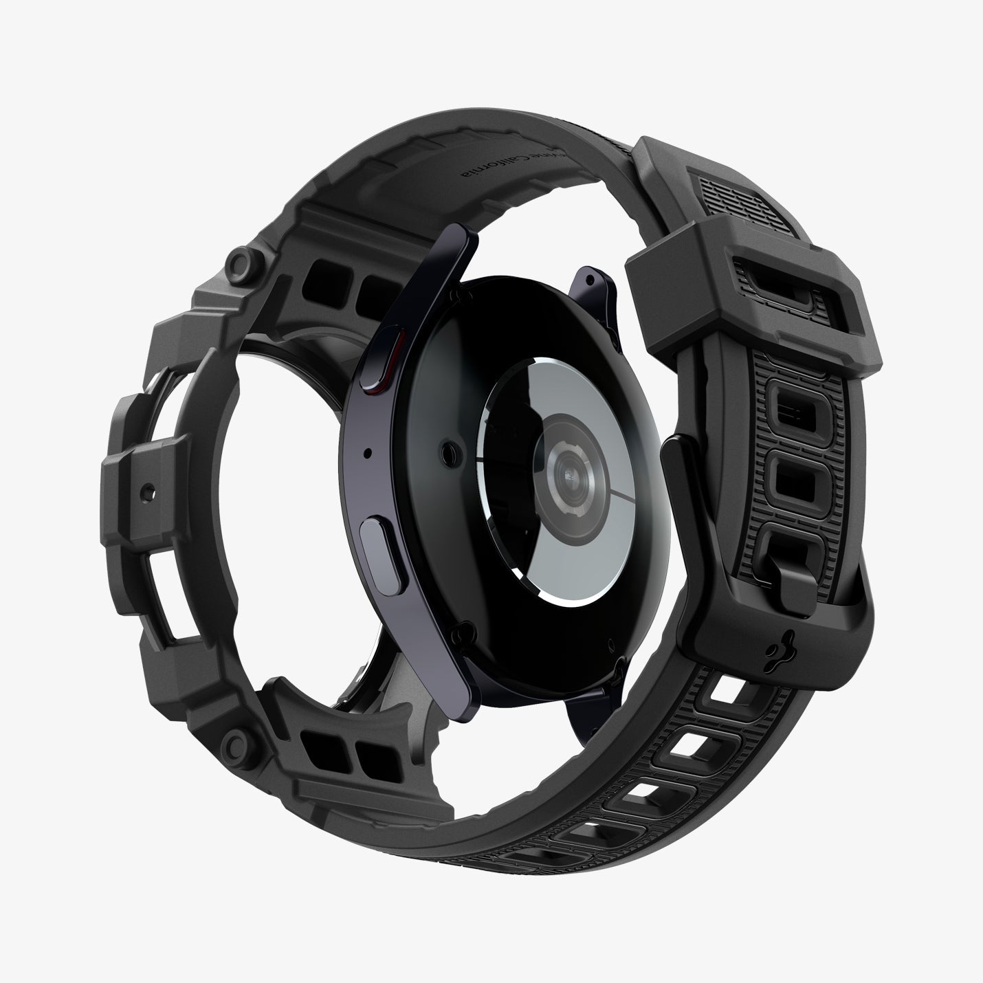 ACS08336 - Galaxy Watch 7 (40mm) Rugged Armor Pro in Matte Black showing the partial front and partial side