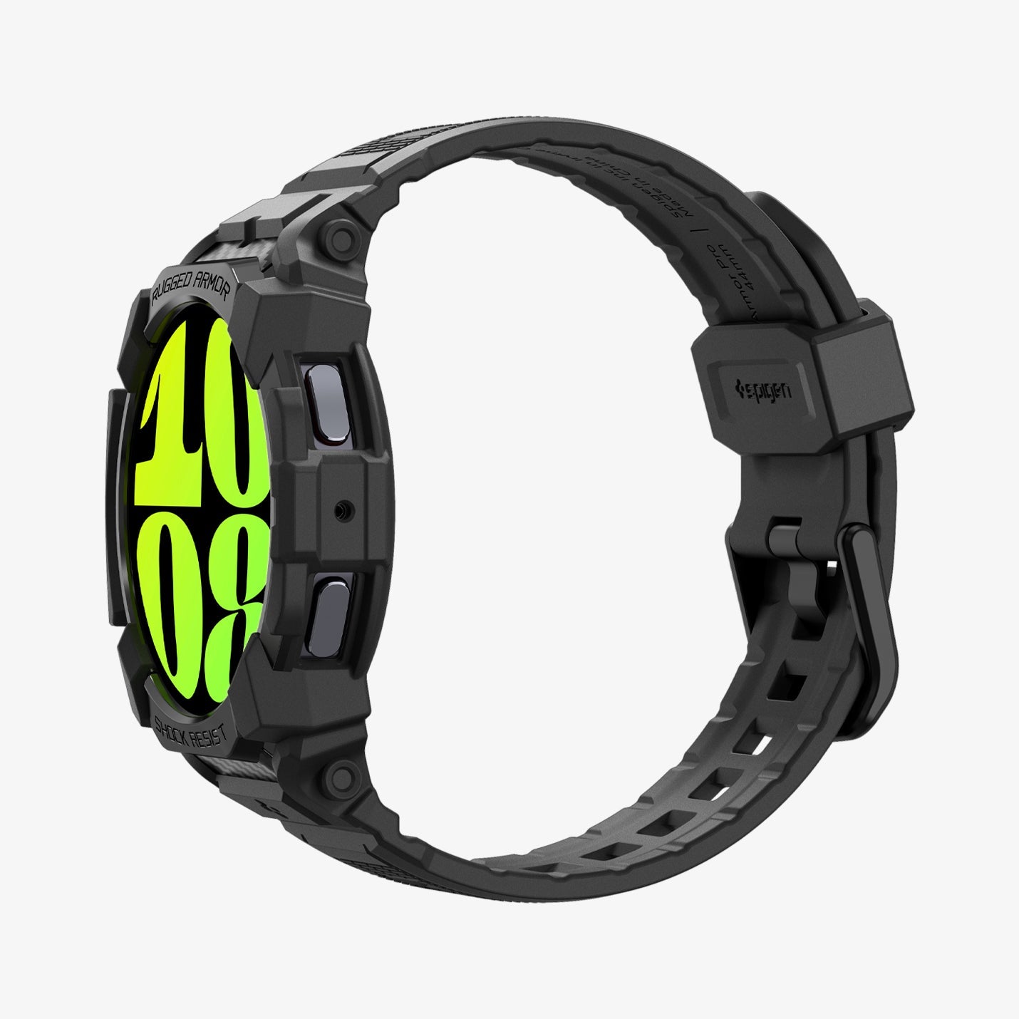 ACS08336 - Galaxy Watch 7 (40mm) Rugged Armor Pro in Matte Black showing the side facing right
