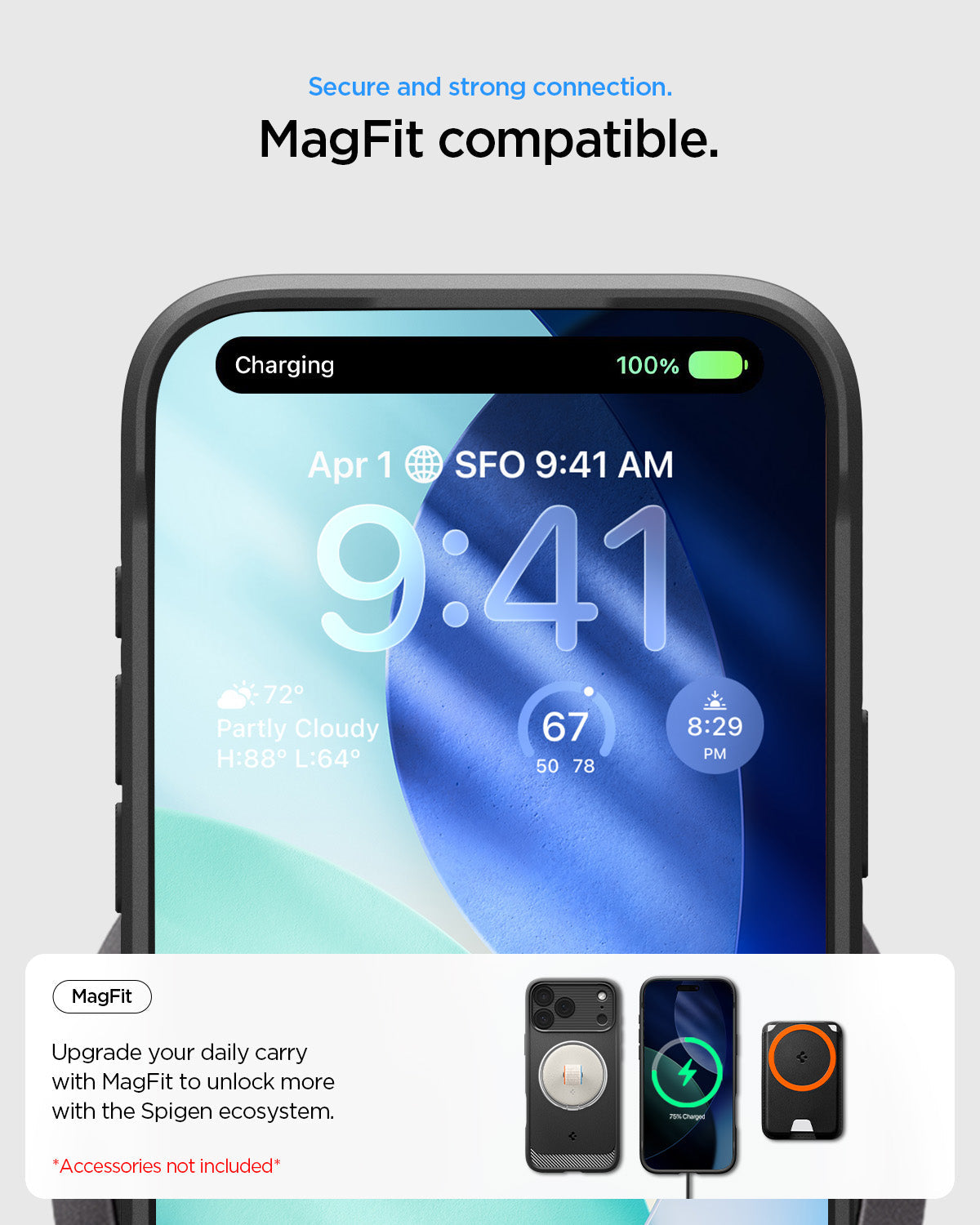 ACS09886 - iPhone 17 Pro Max Rugged Armor (MagFit) in Matte Black showing secure and strong connection. Magfit compatible. upgrade your daily carry with magfit to unlock more with the spigen ecosystem