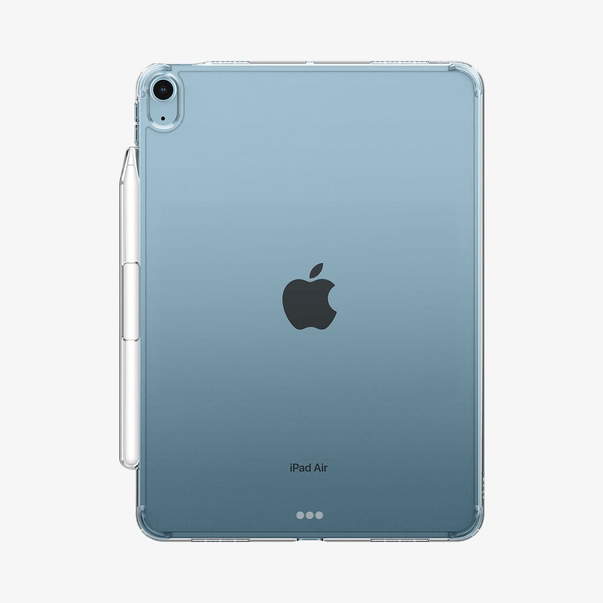 ACS05266 - iPad Air 10.9" Case Air Skin Hybrid in crystal clear showing the back with pen in slot