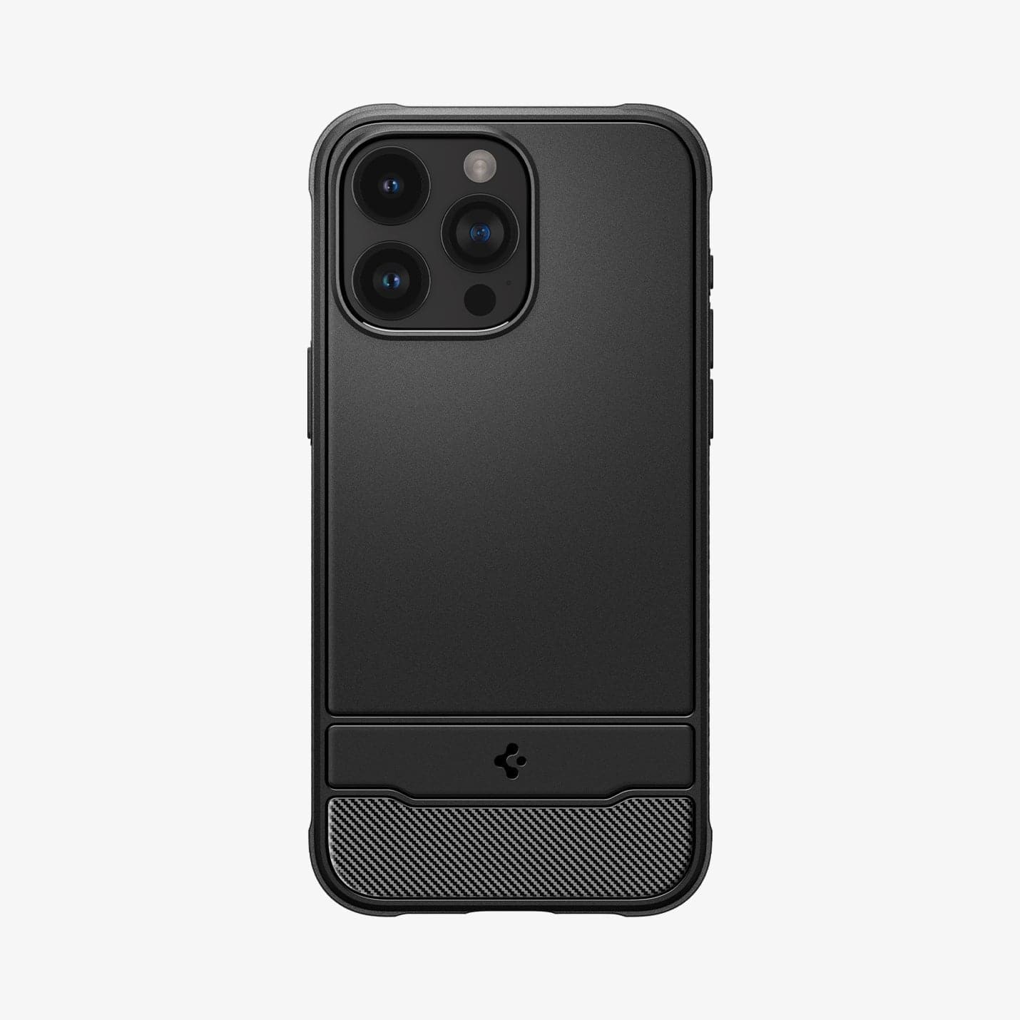 ACS06703 - iPhone 15 Pro Case Rugged Armor (MagFit) in matte black showing the back