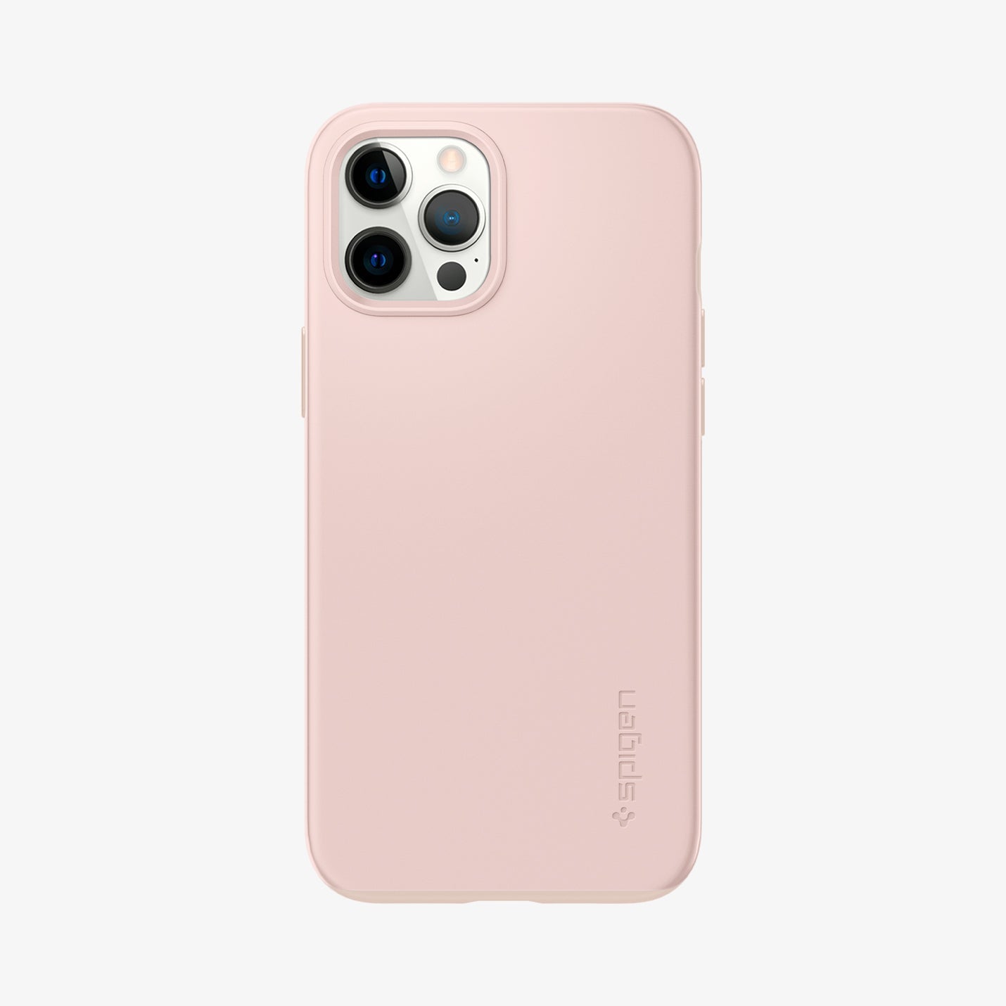 ACS02478 - iPhone 12 Pro Max Case Thin Fit in pink sand showing the back