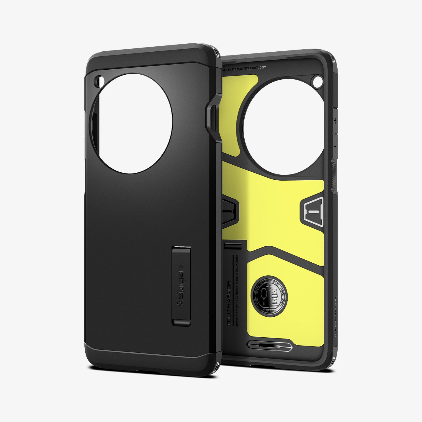 ACS07376 - OnePlus 12 Case Tough Armor in Black showing the back and front with impact foam