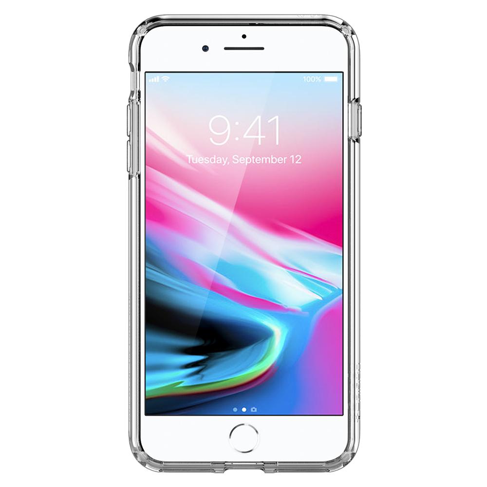 Ultra Hybrid 2 Crystal Clear Case showing a front facing view of the edges around the iPhone 8 Plus device.