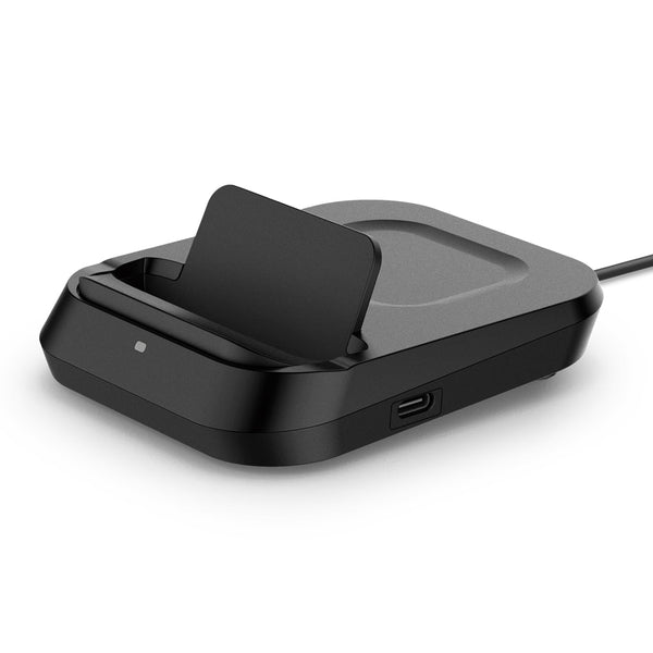 Dual Wireless Charging Dock with USB-C Port for Powerbank, Airpods and Smartwatches - Black